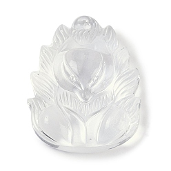 Прозрачный Стеклянные подвески, лиса прелести, прозрачные, 30x24x10 мм, отверстие : 1 мм