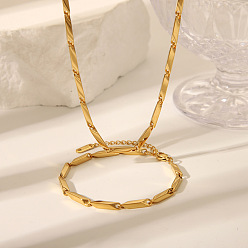 Настоящее золото 18K 304 Браслеты и ожерелья из цепочек из нержавеющей стали для унисекс, реальный 18 k позолоченный