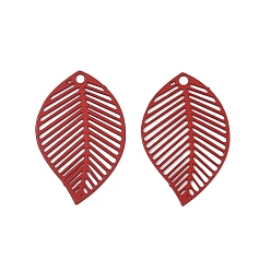 Красный Аэрозольная краска 430 подвески из нержавеющей стали, лист, красные, 17x11x0.3 мм, отверстие : 1 мм