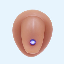 Розовато-лиловый Плоские круглые эмалированные кольца для языка из нержавеющей стали для женщин и мужчин, розовато-лиловый, 16 мм, штифты : 1.6 мм