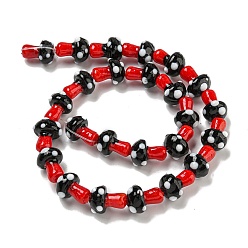 Черный Бусы лэмпворк ручной работы, гриб, чёрные, 12~14.5x10~12 мм, отверстие : 1.2~1.8 мм, около 23 шт / нитка, 11.61~12.60 дюйм (29.5~32 см)