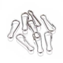 Stainless Steel Color 304 Stainless Steel Keychain Clasp Findings, Stainless Steel Color, 25x8.4x2mm, Hole: 22.5x3~6mm