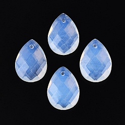 Опал Opalite подвески, слезинки, граненые, 17.5~18.5x12.5~13.5x5~6.5 мм, отверстие : 0.9~1.6 мм