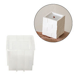 Cube Силиконовые формы, формы для литья смолы, куб и чашка для свечи, белые, кубические, 81.5x85x85 мм, внутренний диаметр: 72x72 мм