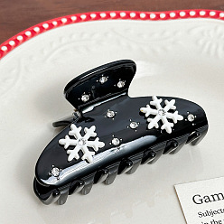 Черный Заколки для волос в форме когтей из ацетата целлюлозы, со снежинкой, аксессуары для волос для женщин и девочек, чёрные, 80x40x52 мм