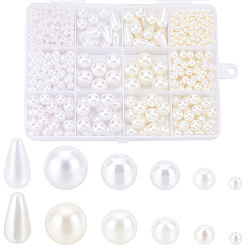 (52) Непрозрачная лаванда 750 шт. 12 стиль бусины из АБС-пластика с имитацией жемчуга, круглый и капля, разноцветные, 4~12 мм, отверстие : 1.6~2.3 мм