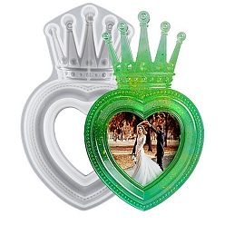 Сердце Корона тема diy фоторамка силиконовые формы, для уф-смолы, изготовление изделий из эпоксидной смолы, сердце, 204x130x24 мм