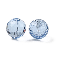Васильковый К 9 стекло, имитация Австрийские кристаллические шарики, класс AAA, граненый (128 граней), круглые, васильковый, 10 мм, отверстие : 0.9~1 мм