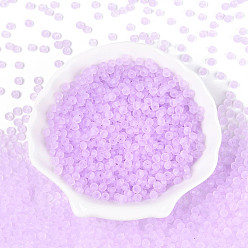 Сливовый Прозрачные матовые цветные стеклянные бусины, пончик, слива, 4.1x2.2~2.8 мм, отверстие : 1~1.2 мм, Около 9000 шт / фунт