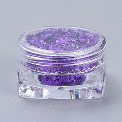 Blue Violet Foil Flakes, DIY Gilding Flakes, for Epoxy Jewelry Accessories Filler, Blue Violet, Box: 2.9x1.6cm