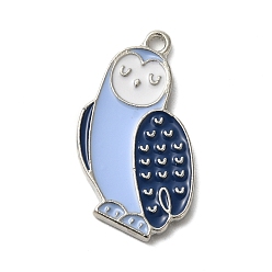 Птица Подвески из сплава с эмалью на зимнюю тематику, платина, птица, 24.5x16x1.7 мм, отверстие : 1.8 мм