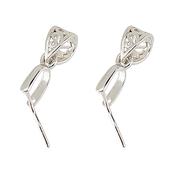 Платина 2шт. 925 подвески из стерлингового серебра, платина, 9x5x1.5 мм, отверстие : 3.5x4.5 мм, штифты : 0.6 мм