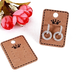 Rectangle 100Pcs Paper Earring Holders Display Cards, Camel, Rectangle, 45x32mm