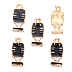 Другие Подвески из эмали и сплава, золотые, микрофон, 18x8 мм, отверстие : 2 мм