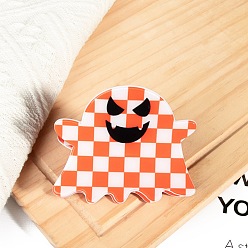 Оранжевый Заколки-коготь из ПВХ на тему хэллоуина, призрак, оранжевые, 82x51x51 мм