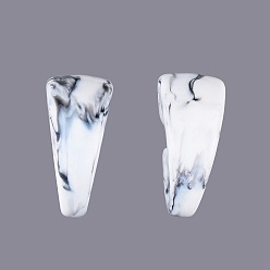 Creamy White Imitation Gemstone Style Acrylic Stud Earrings, with 304 Stainless Steel Stud Earring Findings and Rubber Ear Nuts, Creamy White, 28x18x14mm, Pin: 0.8mm