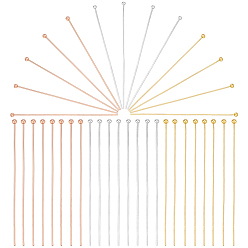 (52) Непрозрачная лаванда 180 шт. 3 цвета латунные булавки с плоской головкой, долговечный, без кадмия и без свинца, разноцветные, 50~50.5 мм, Руководитель: 1.8~2 mm, штифты : 0.5 мм, 60 шт / цвет