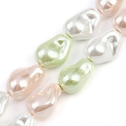 (52) Непрозрачная лаванда Гальванические стеклянные бусины, имитации жемчуга, самородки, разноцветные, 20~22x15~16 мм, отверстие : 1.2 мм, около 24 шт / нитка, 15.55~15.94'' (39.5~40.5 см)