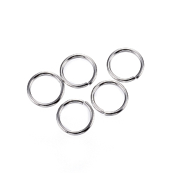 Color de Acero Inoxidable 304 argollas de acero inoxidable, anillos del salto abiertos, color acero inoxidable, 21 calibre, 6x0.7 mm, diámetro interior: 4.6 mm