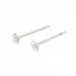 Нержавеющая Сталь Цвет Устойчивые к потускнению 304 фурнитура для сережек-гвоздиков из нержавеющей стали, цвет нержавеющей стали, 12x3 мм, штифты : 0.8 мм