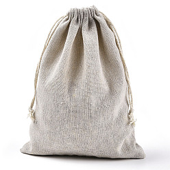 пшеница Drawstring мешки хлопка упаковка мешочки, подарочные пакеты саше, муслиновый пакетик многоразовый чайный пакетик, цвет пшеницы, 23x17 см