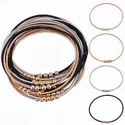 Couleur Mélangete 16pcs 4 couleurs Bracelet extensible à chaînes satellites en acier inoxydable pour femmes, couleur mixte, diamètre intérieur: 2-1/4 pouce (5.8 cm), 4 pcs / couleur