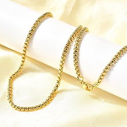 Золотой 3мм 201 ожерелья из нержавеющей стали с цепочкой-коробкой, долговечный, стойки покрытие, золотые, 27.60 дюйм (70.1 см)