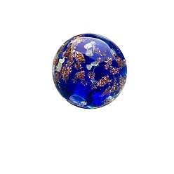 Синий Светящиеся бусины лэмпворк ручной работы с золотым песком, круглые, светящиеся в темноте бусы, синие, 12 мм, 100 шт