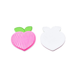 Pearl Pink Printed Acrylic Cabochons, Peach, Pearl Pink, 36x33.5x2mm