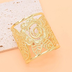 Золотой Полые браслеты из сплава на плечо для женщин, цветок, золотые, внутренний диаметр: 2-3/8 дюйм (6 см)