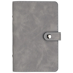 Gris Couverture de carnet en cuir PU, rectangle, grises , 190x125x27mm