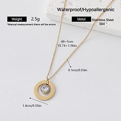 Doré  304 Colliers pendentifs en acier inoxydable avec strass et cristal pour femmes, or, 15.75 pouce (40 cm)