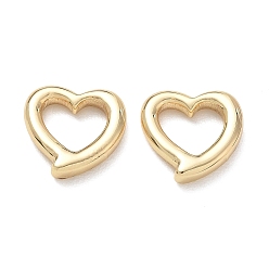 Golden 304 Edelstahl verbindet Ringe, Herz, langlebig überzogen, golden, 14x14.5x3.5 mm, Innendurchmesser: 6.5x8.5 mm