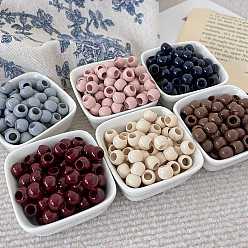 (52) Непрозрачная лаванда Непрозрачный акрил европейского бисера, бусины с большим отверстием, овальные, разноцветные, 10x7.9 мм, отверстие : 5.5 мм