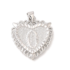 Letter O Стойки обшивки латунные подвески, без кадмия и без свинца, сердце с подвесками в виде буквы az, Письмо O, 24x22x3 мм, отверстие : 5x3.5 мм