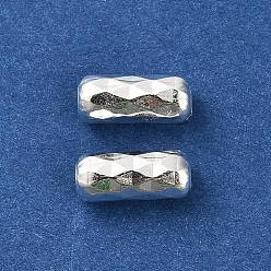 Посеребрённый Латунные бусины, текстурированная колонка, без кадмия и без свинца, 925 серебро покрытием, 9x4 мм, отверстие : 2 мм