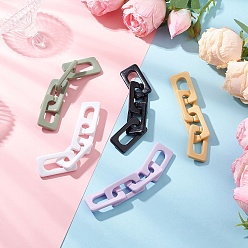 (52) Непрозрачная лаванда 5шт 5 цвета непрозрачные акриловые прямоугольные звенья цепи звенья, разноцветные, 128 мм, 1 шт / цвет