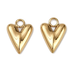 Сердце 304 прелести нержавеющей стали, золотые, сердце, 11.5x8x2 мм, отверстие : 1.8 мм