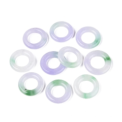 Lila Anillos entrelazados de jade blanco natural teñido, anillo, lila, 15.5x3 mm, diámetro interior: 8~9 mm
