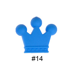 Dodger Blue Food Grade Eco-Friendly Silicone Focal Beads, Crown, Dodger Blue, 30.5mm