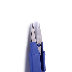 Васильковый Ножницы из нержавеющей стали, ремесленные ножницы, с пластиковыми ручками и крышкой, для рукоделия, шитье, васильковый, 118 мм