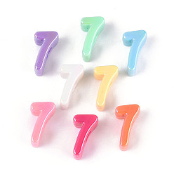 (52) Непрозрачная лаванда Непрозрачные акриловые бусины с УФ-покрытием, радужный, число 7, разноцветные, 21~24x12~14x10.5~12 мм, отверстие : 6 мм