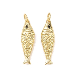 Настоящее золото 18K Латунные микро проложить кубического циркония подвески, рыбы прелести, долгоиграющий, стойки покрытие, без свинца и без кадмия, с целью перехода в кольце, реальный 18 k позолоченный, 25x7x3.5 мм, Перейти кольцо: 5x1 мм, внутренний диаметр: 3.5 мм