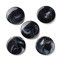 Черный Непрозрачные акриловые бусины, два тона, плоско-круглые, чёрные, 41x6.5 мм, отверстие : 1.5 мм, Около 67 шт / 500 г