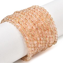 Citrine Heated Natural Citrine Beads Strands, Round, 4~5mm, Hole: 0.7mm, about 91pcs/strand, 15.24''(38.7cm)
