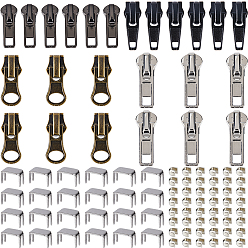 (52) Непрозрачная лаванда Ползунки на молнии из сплава, и латунные стопоры на молнии, верхние и нижние упоры для багажа, чемодана, рюкзака, куртки, сумки, пальто, разноцветные, 0.35~3x0.3~1.1 см