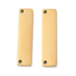 Золотой Ионное покрытие (ip) 304 соединители звеньев из нержавеющей стали, пустая бирка с зеркальной полировкой, прямоугольные, золотые, 20x5x1.5 мм, отверстие : 1.2 мм