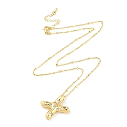 Letter X Ожерелья с подвесками из латуни с прозрачным кубическим цирконием и микропаве, Письмо X, 17.72 дюйм (45 см), буква x: 22x19.5 мм