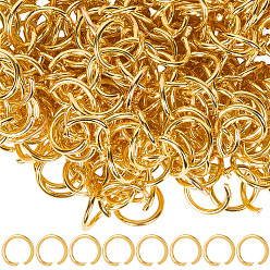 Золотой 360 шт. Железные открытые прыжковые кольца, кольцо, золотые, 10x1.4 мм, внутренний диаметр: 7.4 мм