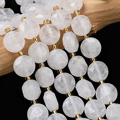 Хрусталь Природных кристаллов кварца бисер нитей, горного хрусталя, граненый шестиугольный разрез, плоско-круглые, с бисером, 10~11x5 мм, отверстие : 1.2 мм, около 31~32 шт / нитка, 15.35~15.55'' (39~39.5 см)